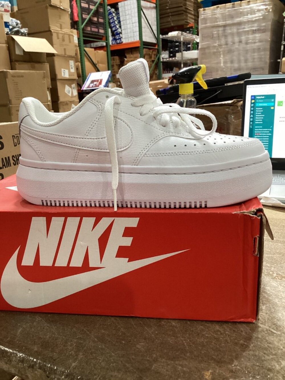 Nike Court Vision Alta Women's Platform Leather Casual Sneakers White